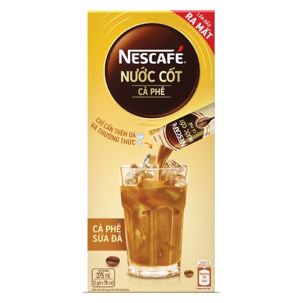 Nước Cốt Nescafe Sữa Đá Hộp 5 Gói*75Ml