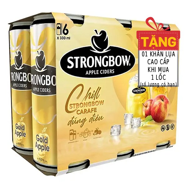 Nước Táo Lên Men Strongbow Gold Apple Lốc 6 Lon 320Ml