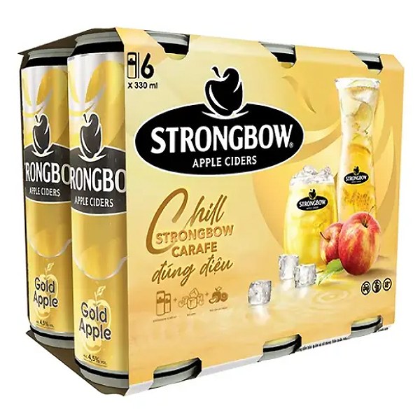 Nước Táo Lên Men Strongbow Gold Apple Lốc 6 Lon 320Ml