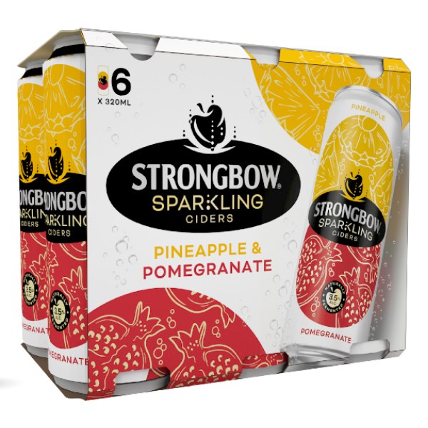 Nước Táo Lên Men Strongbow Vị Thơm Lựu Lốc 6 Lon 320Ml