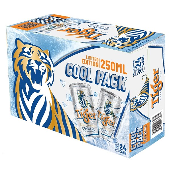 Bia Tiger Crystal Coolpack Thùng 24 Lon 250Ml