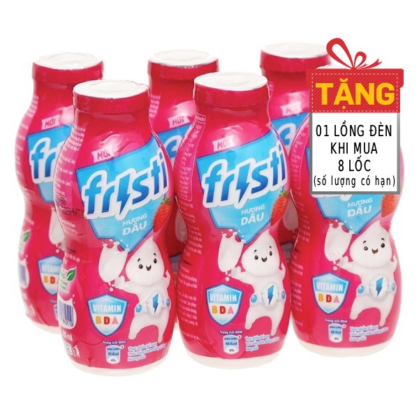 Lốc 6 Sữa Chua Uống Tiệt Trùng Fristi Hương Dâu 80Ml 