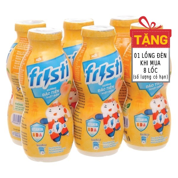 Lốc 6 Sữa Chua Uống Tiệt Trùng Fristi Hương Đào Tiên 80Ml