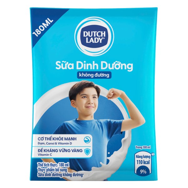 Sữa Dinh Dưỡng Dutch Lady Không Đường Bịch 180Ml