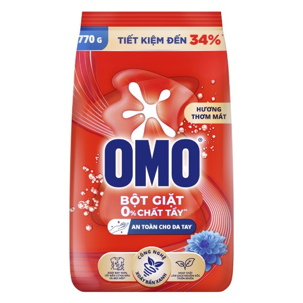 Bột Giặt Omo Đỏ Túi 770G