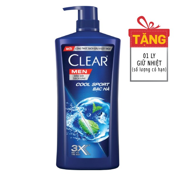 Dầu Gội Clear Men Cool Sport Chai 630G