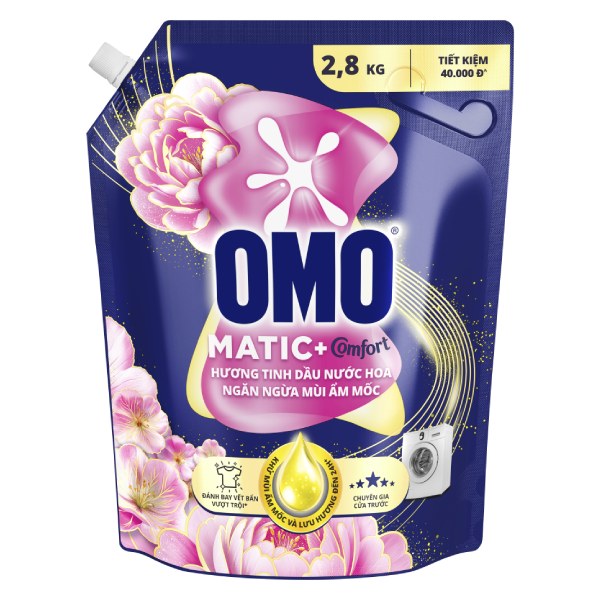 Nước Giặt Omo Matic Cửa Trước Ngăn Ngừa Mùi Ẩm Mốc Túi 2.8Kg