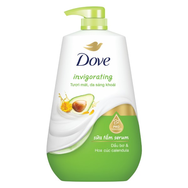 Sữa Tắm Serum Dove Dầu Bơ & Hoa Cúc Calendula 900G