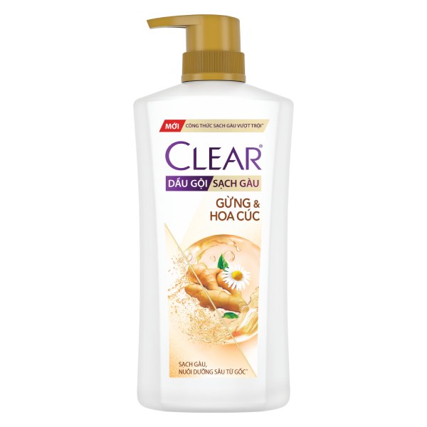 Dầu Gội Clear Sạch Gàu Gừng & Hoa Cúc Chai 630G