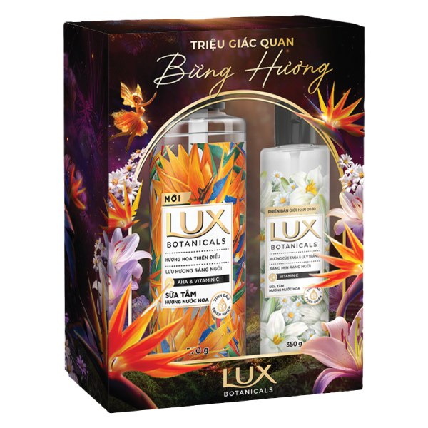 Hộp Quà Sữa Tắm Lux Thiên Điểu Chai 570G + 350G