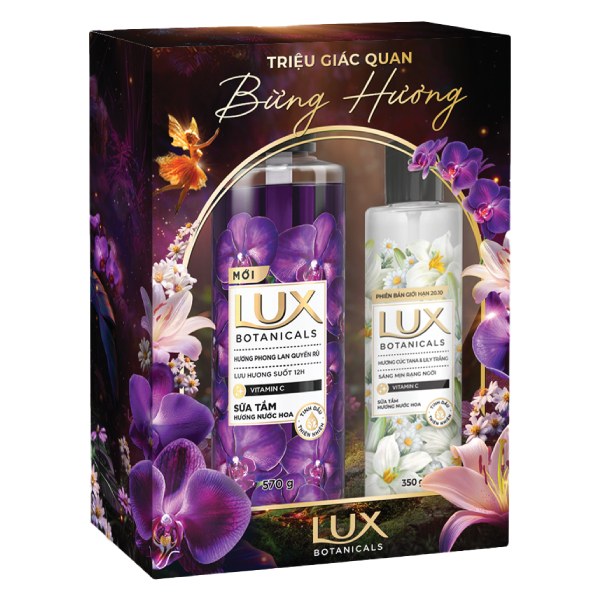 Hộp Quà Sữa Tắm Lux Phong Lan Chai 570G + 350G