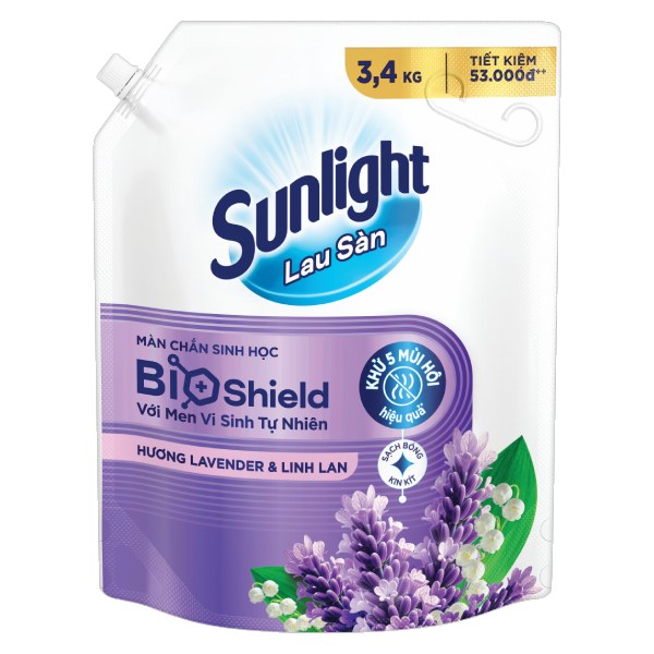 Nước Lau Sàn Sunlight Bio Oải Hương Túi 3.4Kg