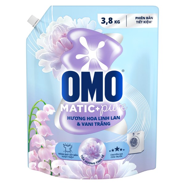 Nước Giặt Omo Cửa Trước Tinh Hoa Linh Lan Túi 3.8Kg