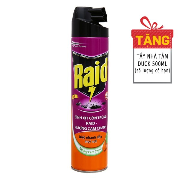 Xịt Côn Trùng Raid Cam Chanh 600Ml