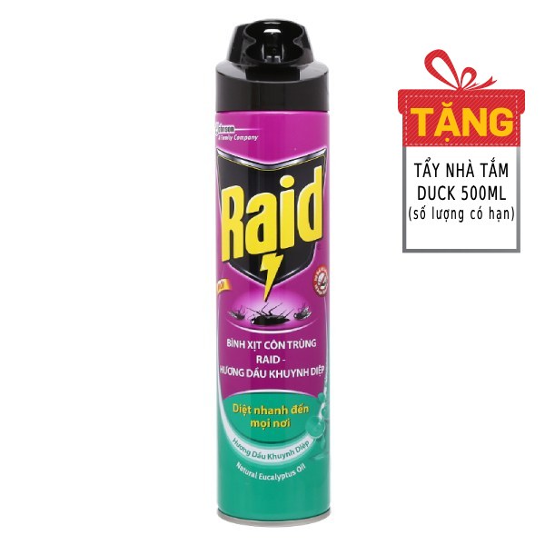Xịt Côn Trùng Raid Khuynh Diệp 600Ml