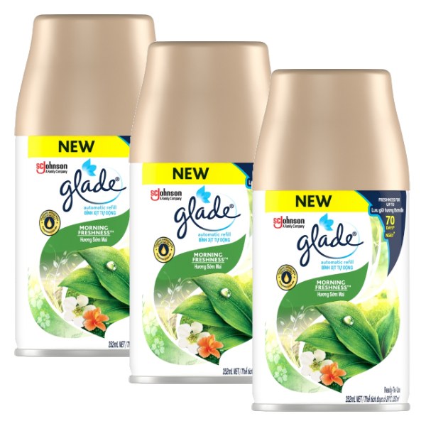 Lô 2+1 Bình Refill Glade Hương Sớm Mai 252Ml