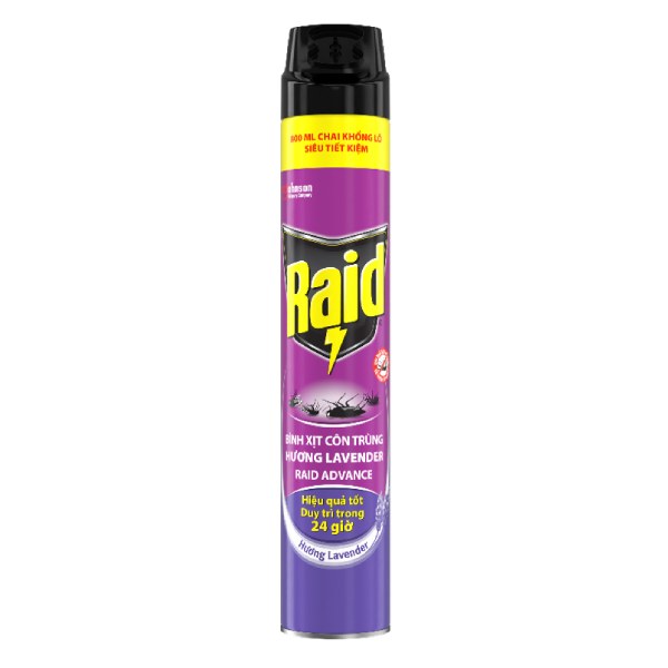 Xịt Côn Trùng Raid Oải Hương 800Ml