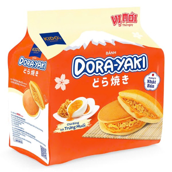 Bánh Kido Dorayaki Chà Bông Xốt Trứng Muối Gói 150G