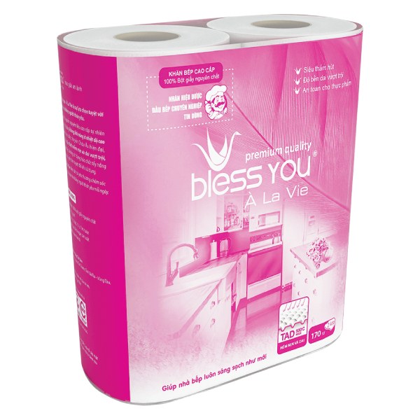 Lốc 2 Cuộn Giấy Bếp Đa Năng Bless You À La Vie 2 Lớp