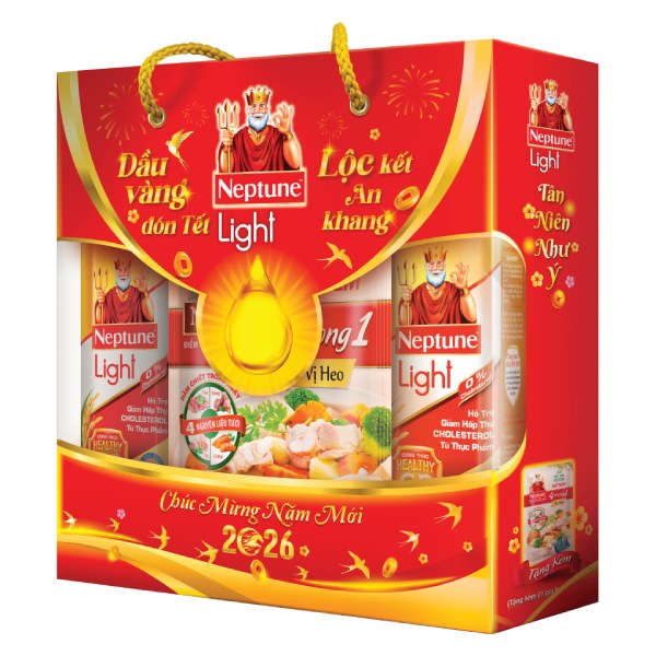 Hộp Quà Lô 2 Dầu Neptune Light 1L