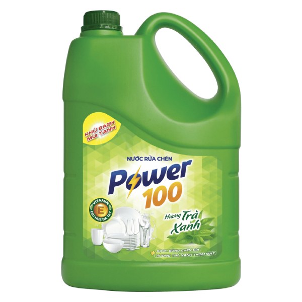 Nước Rửa Chén Power 100 Trà Xanh Bình 3.5Kg