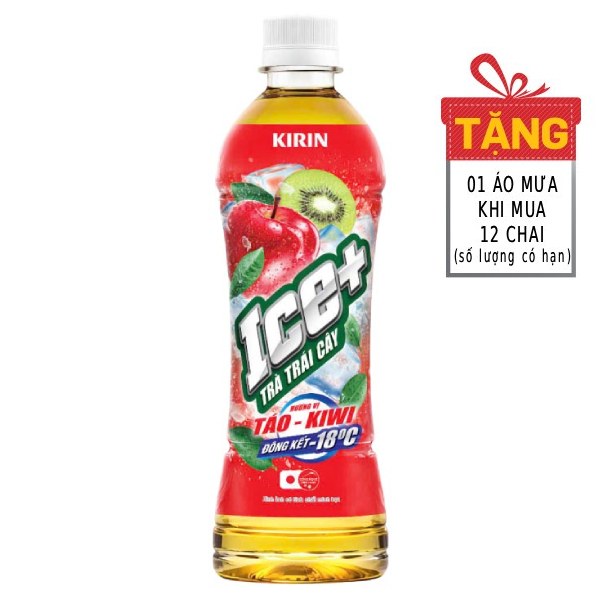 Trà Trái Cây Đông Kết Kirin Ice+ Hương Táo Kiwi 490Ml