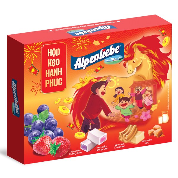 (Mẫu Tết) Kẹo Mềm Alpenliebe 2Chew Hộp Giấy 168G
