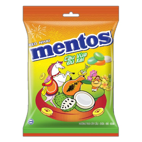 Kẹo Mentos Cầu Dừa Đủ Xoài Gói 224G