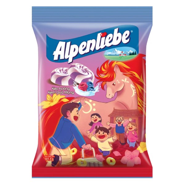 (Mẫu Tết) Kẹo Alpenliebe Hương Kem Quả Mọng Gói 101.5G