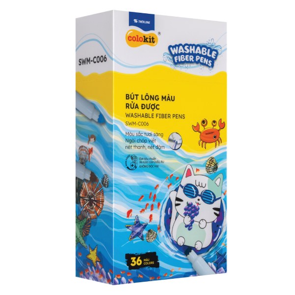 Hộp 36 Bút Lông Màu Rửa Được Colokit SWM-C006