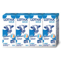 Lốc 4 Sữa Tươi Tiệt Trùng Lothamilk Ít Đường 180Ml