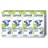 Lốc 4 Sữa Tươi Tiệt Trùng Lothamilk Có Đường 180Ml