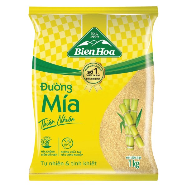 Đường Mía Vàng Thiên Nhiên Biên Hòa Gói 1Kg