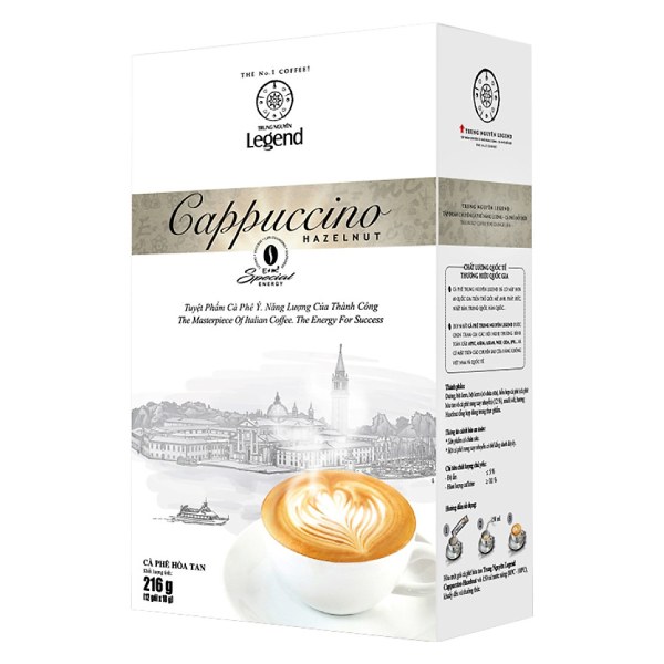 Cà Phê Trung Nguyên Legend Cappuccino Hazelnut Hộp 12 Gói*18G