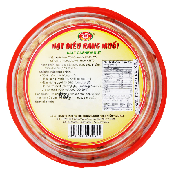 Hạt Điều Muối Tuấn Đạt 150G 