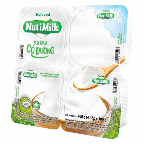 (Only Emartmall) Lốc 4 Sữa Chua Ăn Nutimilk Có Đường 100G 