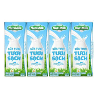 Lốc 4 Sữa Tươi Tiệt Trùng Nutimilk Không Đường 180Ml