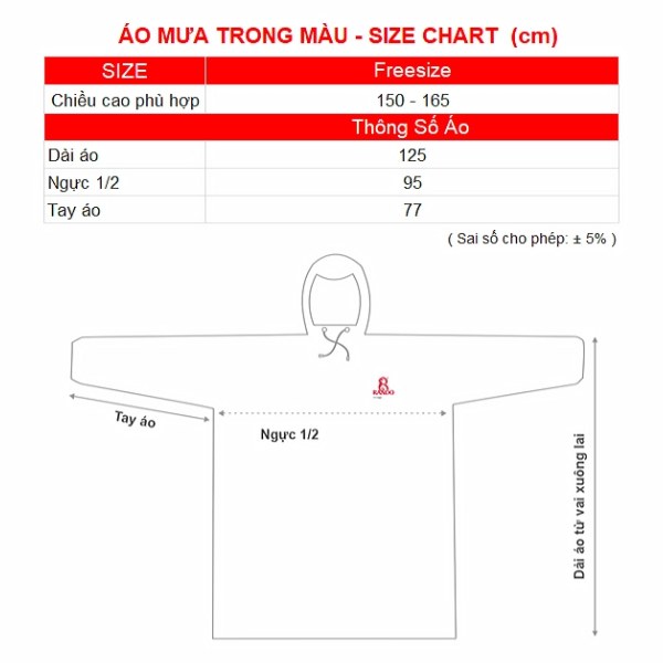 Áo Mưa Rando Trong Màu Đa Dụng Loại Trơn