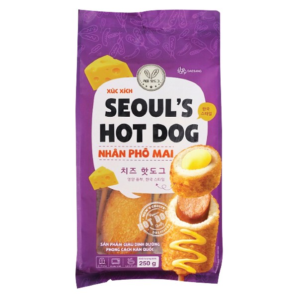 Xúc Xích Seoul's Hotdog Nhân Phô Mai 250G