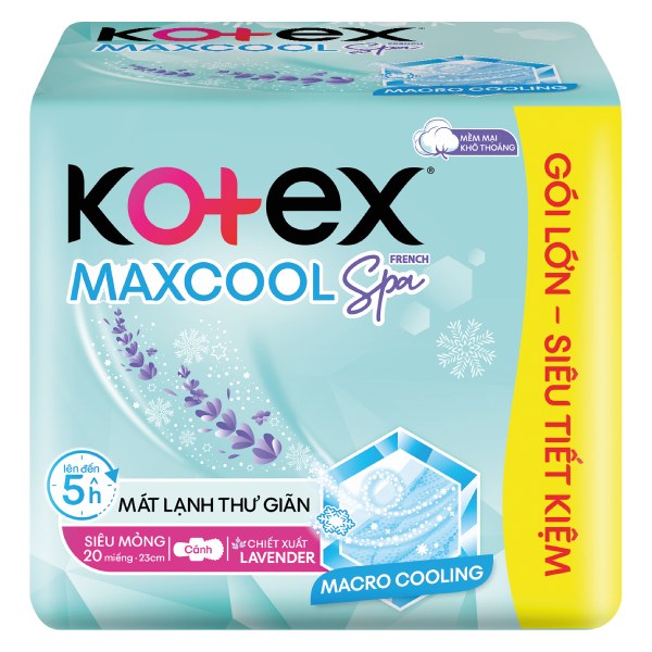 Băng Vệ Sinh Kotex Max Cool Siêu Mỏng Cánh Gói 20 Miếng 23Cm
