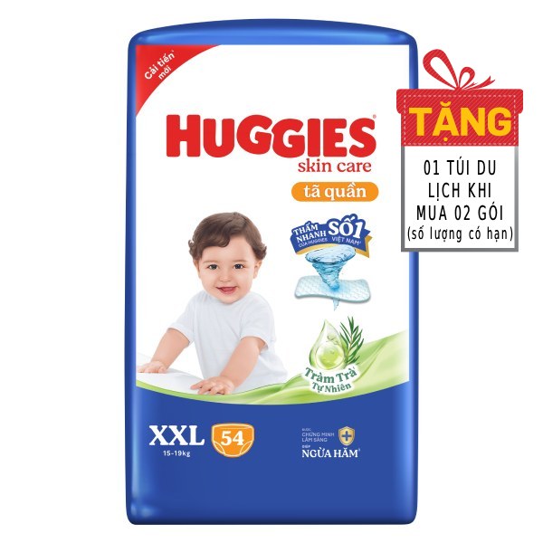Tã Quần Huggies Dry Tràm Trà Tự Nhiên XXL54