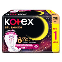 (Only Emartmall) Băng Vệ Sinh Kotex Ban Đêm Mặt Lưới 35Cm 8 Miếng