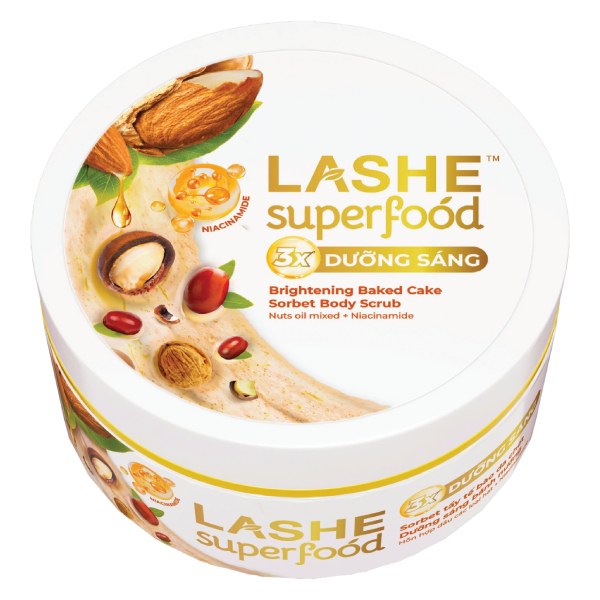Tẩy Tế Bào Chết Lashe Dưỡng Sáng Bánh Nướng 220G