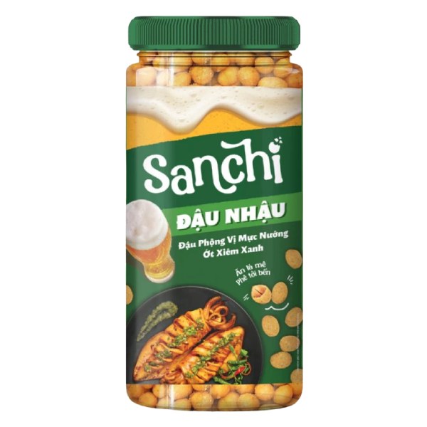 Đậu Phộng Sanchi Mực Nướng Ớt Xiêm Xanh Hũ 210G
