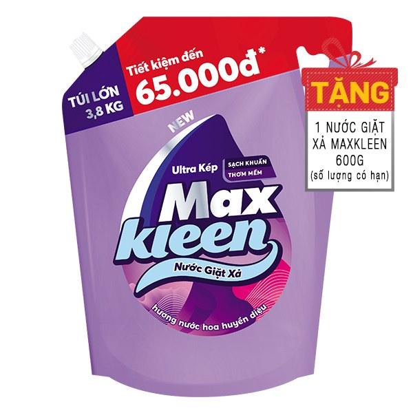 Nước Giặt Xả Maxkleen Huyền Diệu Túi 3.8Kg