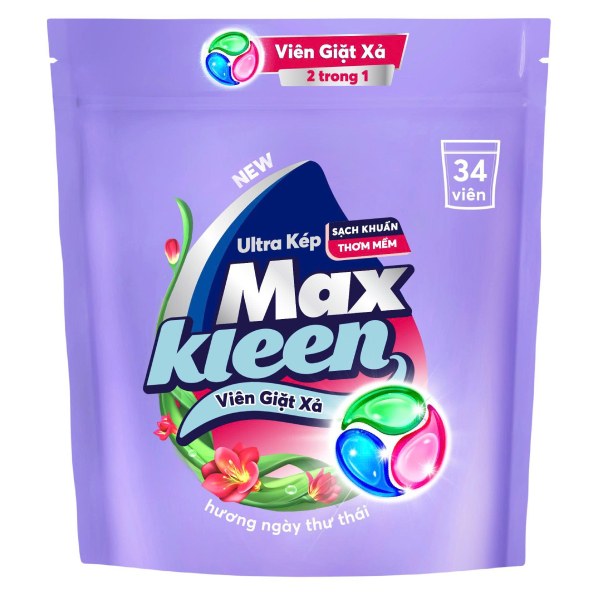 Viên Giặt Xả Max Kleen Thư Thái Túi 34 Viên