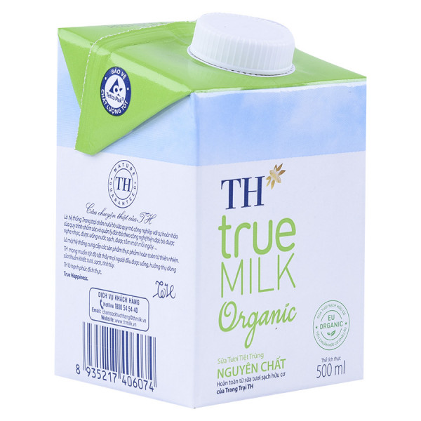Sữa Tươi Tiệt Trùng TH True Milk Organic Nguyên Chất 500Ml