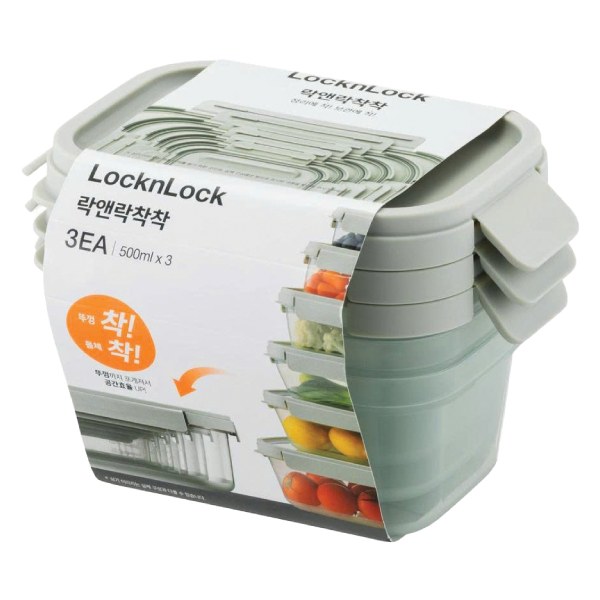 Bộ 3 Hộp Thực Phẩm Nhựa LocknLock LTN320S3 500Ml