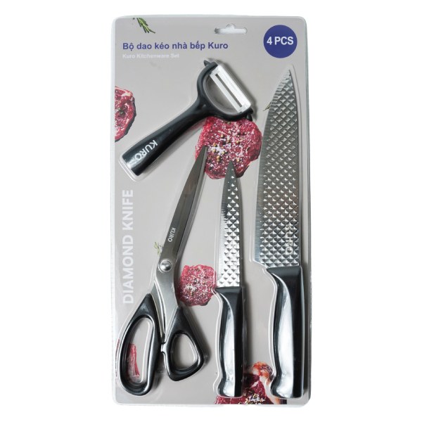 Bộ Dao Kéo 4 Món Kuro