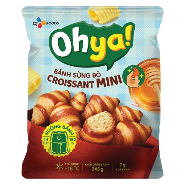 Bánh Sừng Đông Lạnh CJ Ohya Croissant Mini Gói 245G